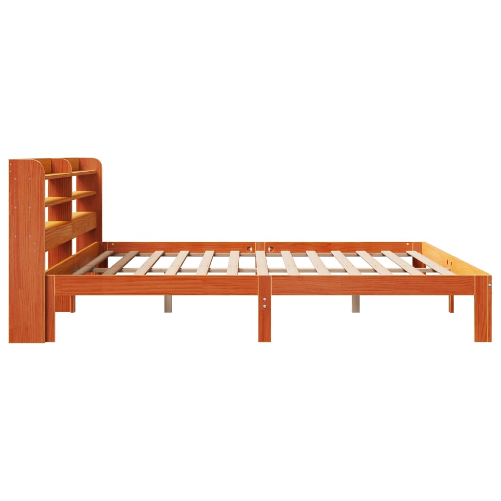 Bed Frame without Mattress Wax Brown 180x200 cm Super King Solid Wood Pine